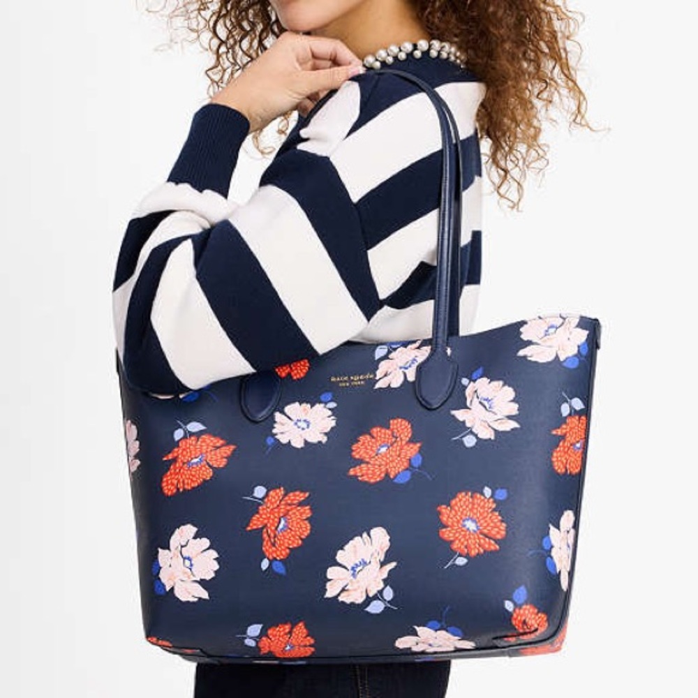 NWT! $248 MSRP kate spade Bleecker Dotty Floral Large Tote - Picture 6 of 11